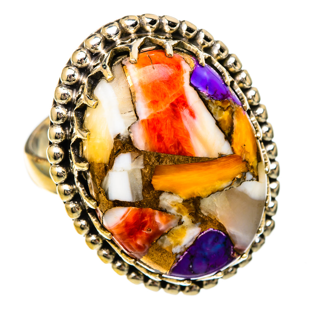 Spiny Oyster Turquoise Rings handcrafted by Ana Silver Co - RING101047