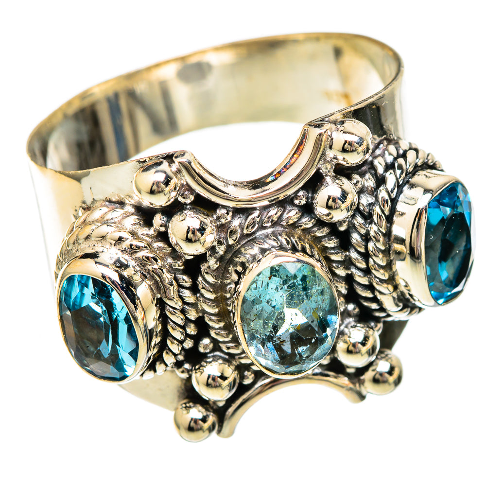 Blue Topaz Rings handcrafted by Ana Silver Co - RING101084