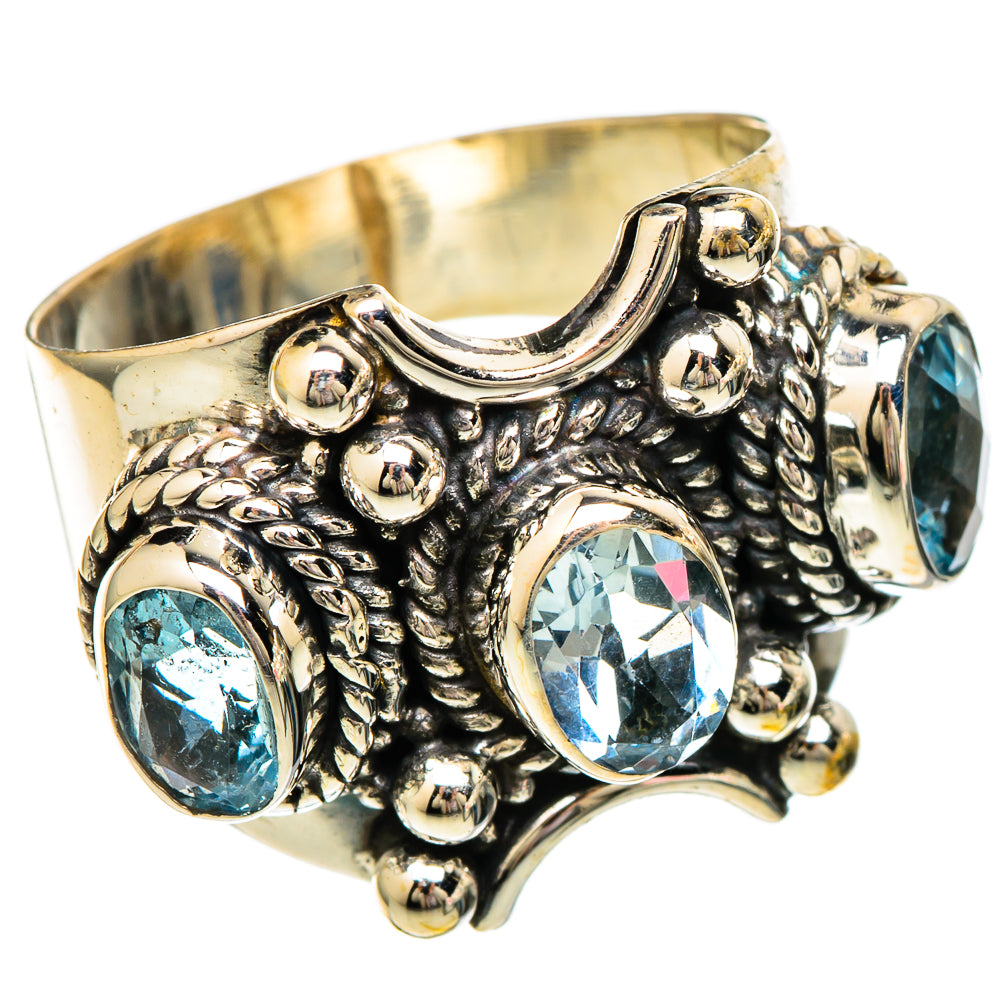 Blue Topaz Rings handcrafted by Ana Silver Co - RING101159 - Photo 2