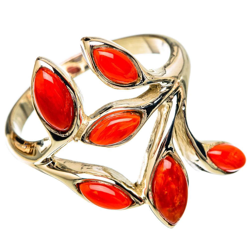 Mediterranean Red Coral Rings handcrafted by Ana Silver Co - RING101183 - Photo 2