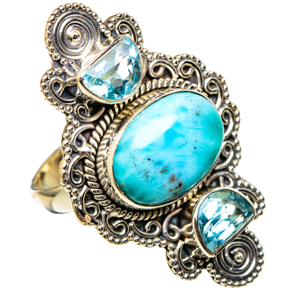 Larimar Rings handcrafted by Ana Silver Co - RING101257