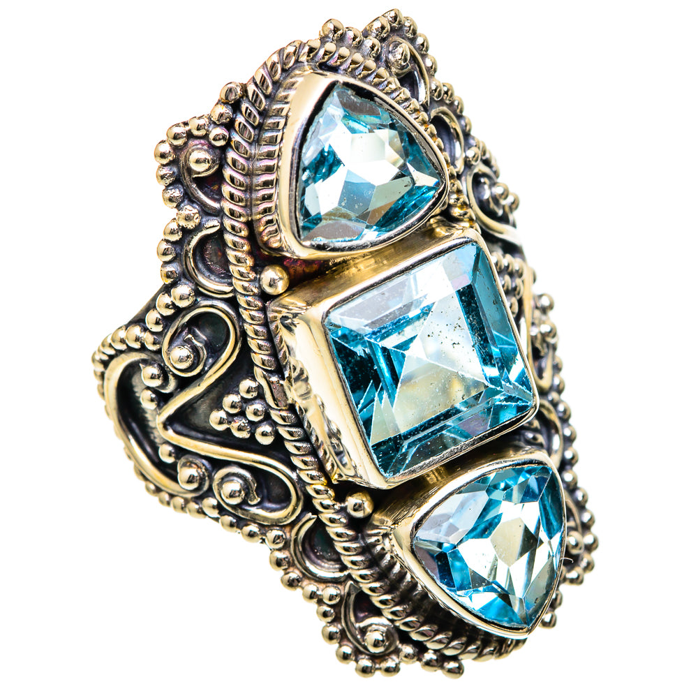 Blue Topaz Rings handcrafted by Ana Silver Co - RING101278