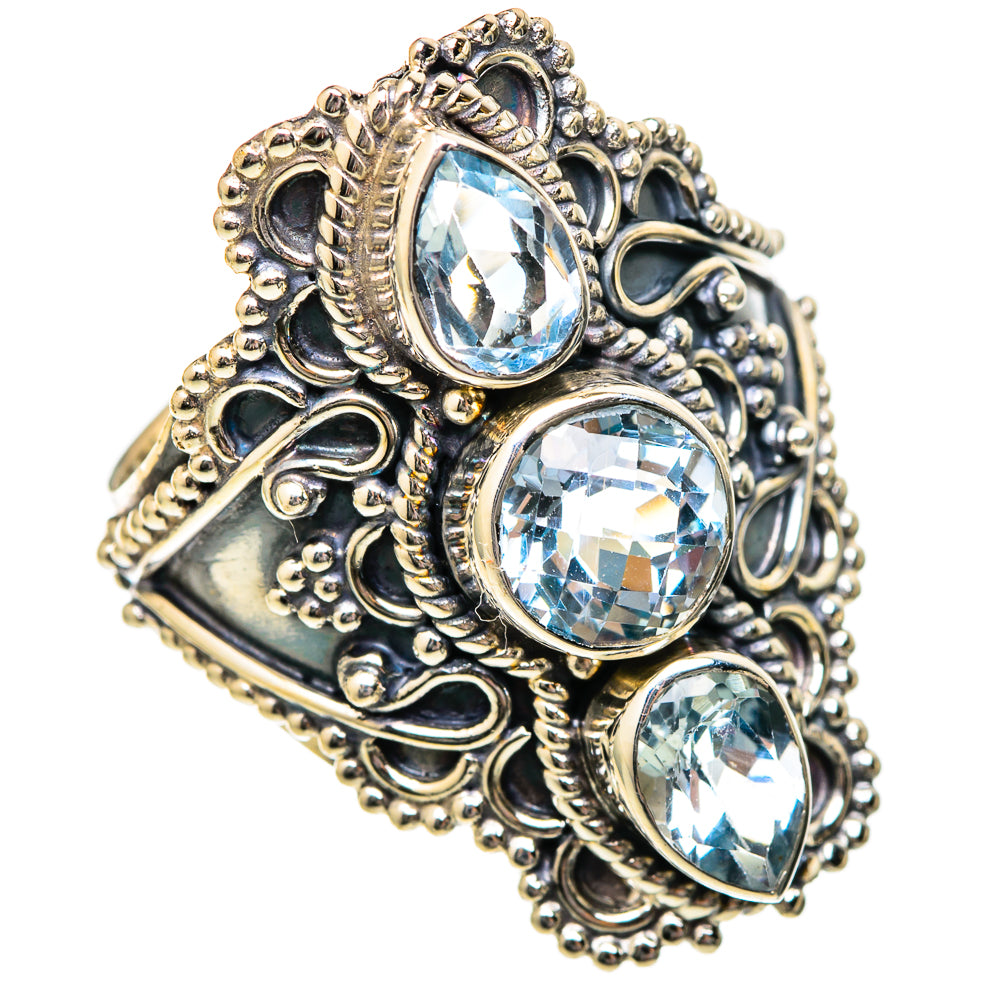 Blue Topaz Rings handcrafted by Ana Silver Co - RING101304