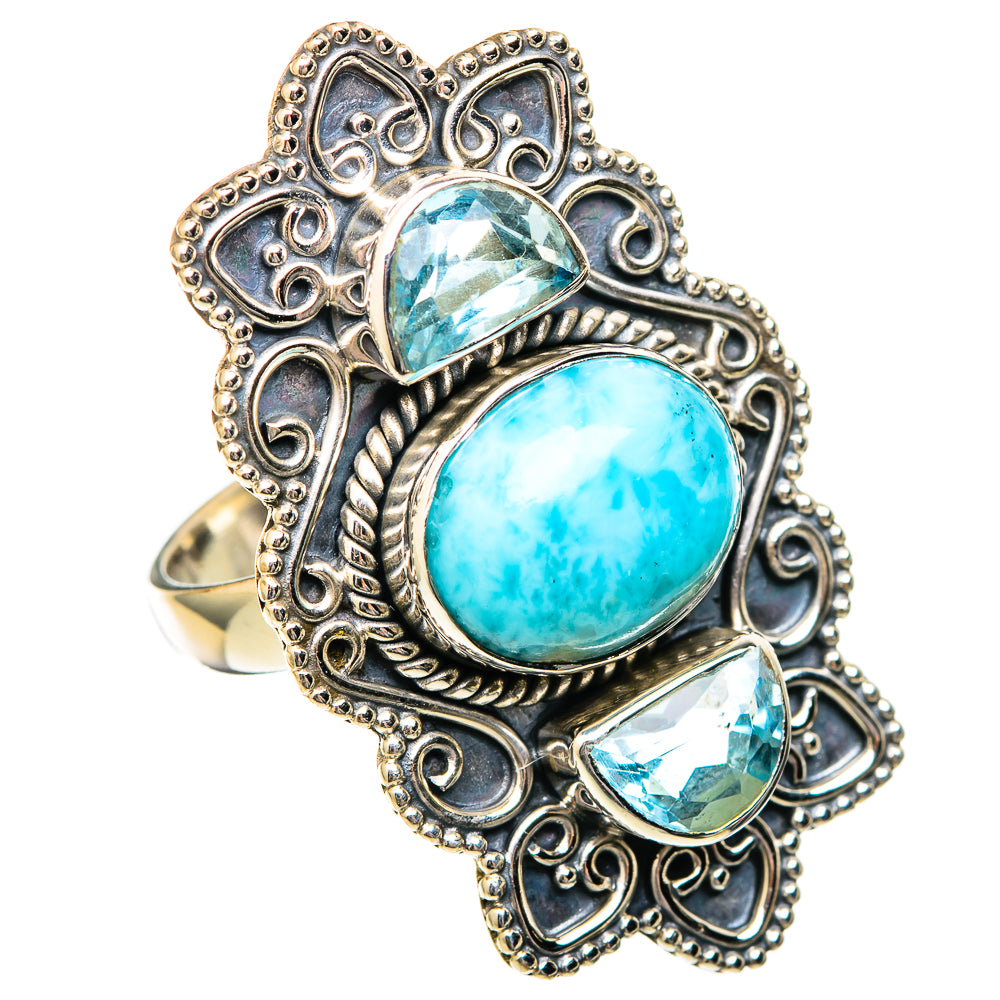Larimar Rings handcrafted by Ana Silver Co - RING101305