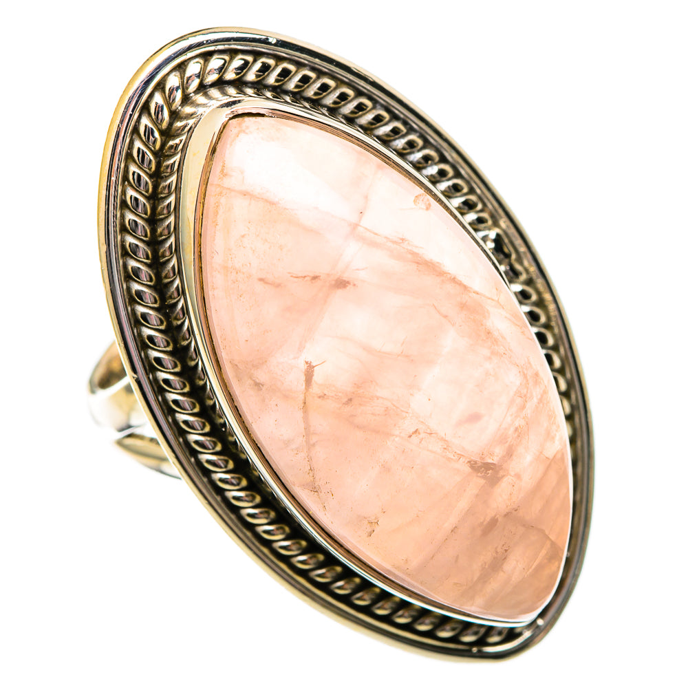 Rose Quartz Rings handcrafted by Ana Silver Co - RING101312