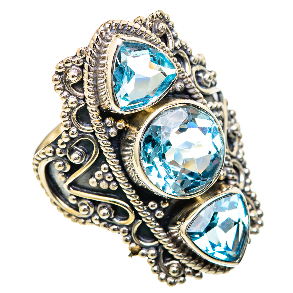 Blue Topaz Rings handcrafted by Ana Silver Co - RING101314