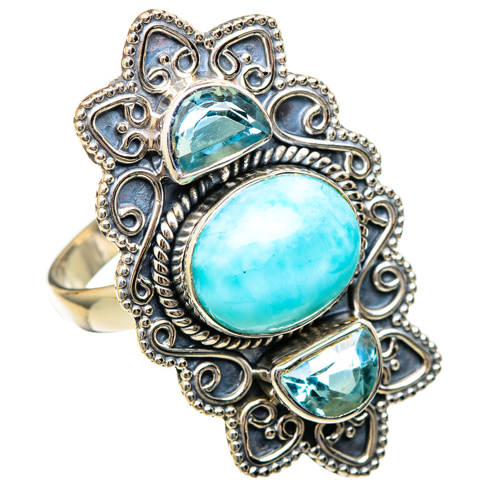 Larimar Rings handcrafted by Ana Silver Co - RING101315