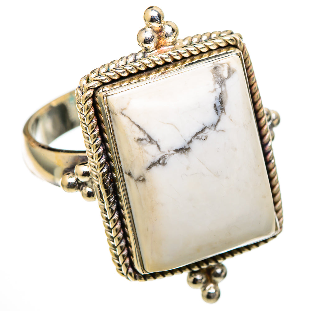 Howlite Rings handcrafted by Ana Silver Co - RING101349