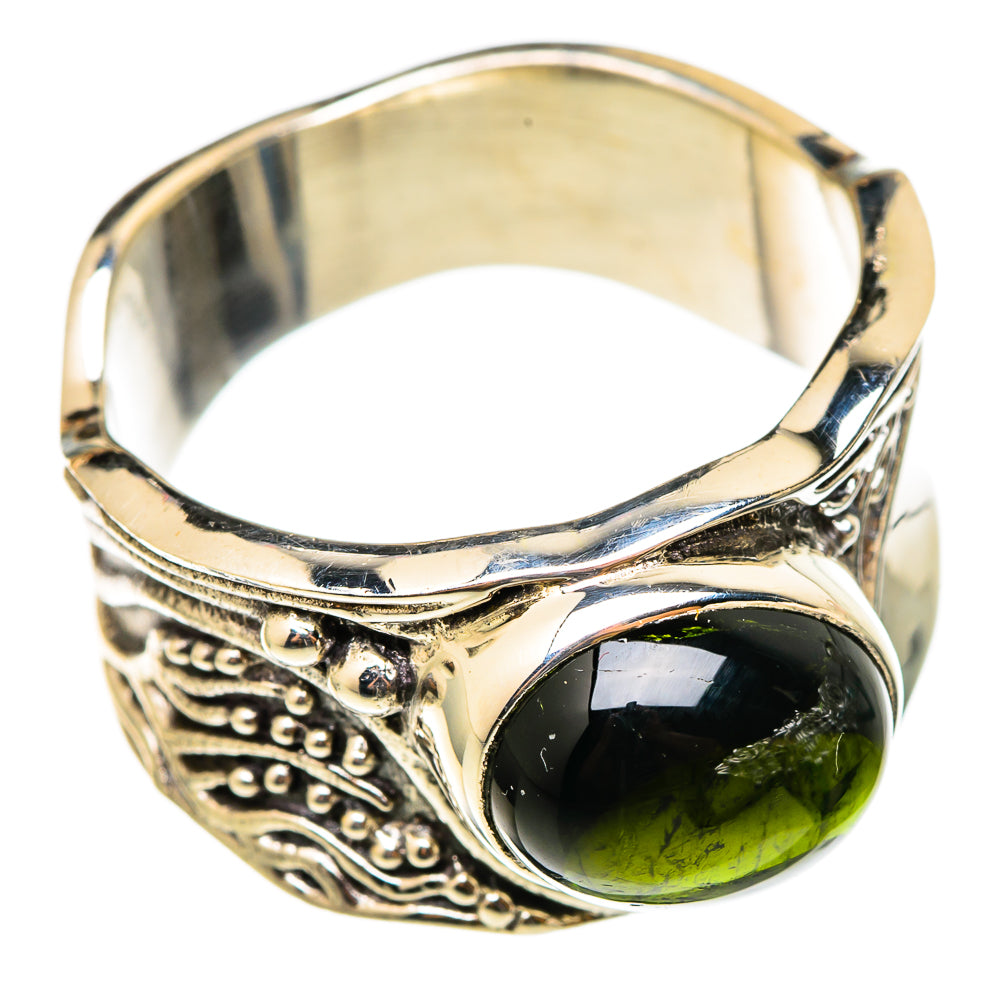 Green Tourmaline Rings handcrafted by Ana Silver Co - RING101424 - Photo 2