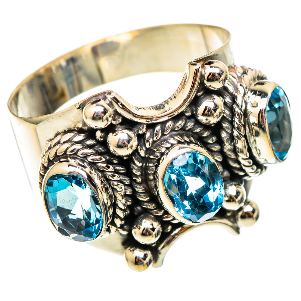 Blue Topaz Rings handcrafted by Ana Silver Co - RING101439