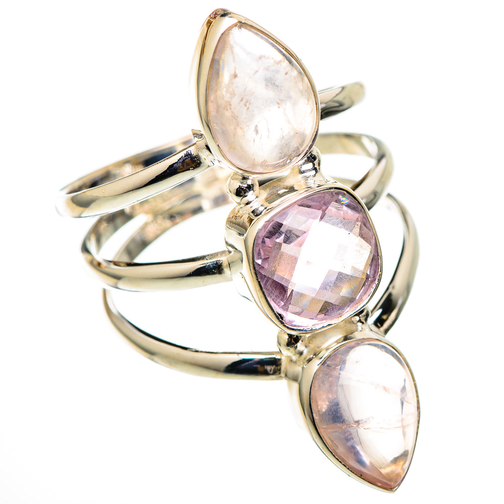 Rose Quartz Rings handcrafted by Ana Silver Co - RING101540