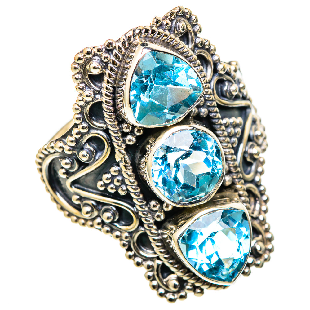 Blue Topaz Rings handcrafted by Ana Silver Co - RING101568 - Photo 2