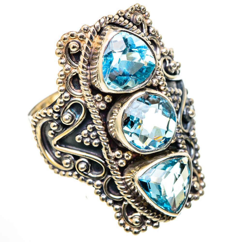 Blue Topaz Rings handcrafted by Ana Silver Co - RING101586 - Photo 2