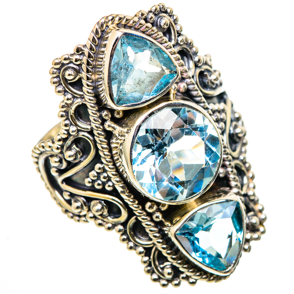 Blue Topaz Rings handcrafted by Ana Silver Co - RING101606 - Photo 2