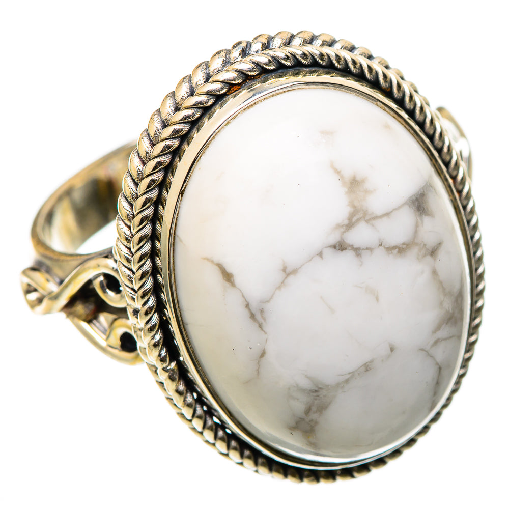 Howlite Rings handcrafted by Ana Silver Co - RING101625 - Photo 2