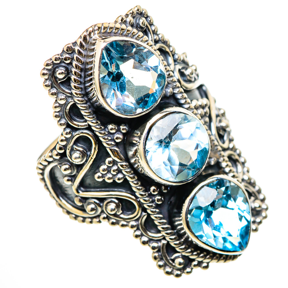 Blue Topaz Rings handcrafted by Ana Silver Co - RING101628