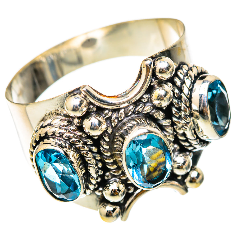 Blue Topaz Rings handcrafted by Ana Silver Co - RING101631