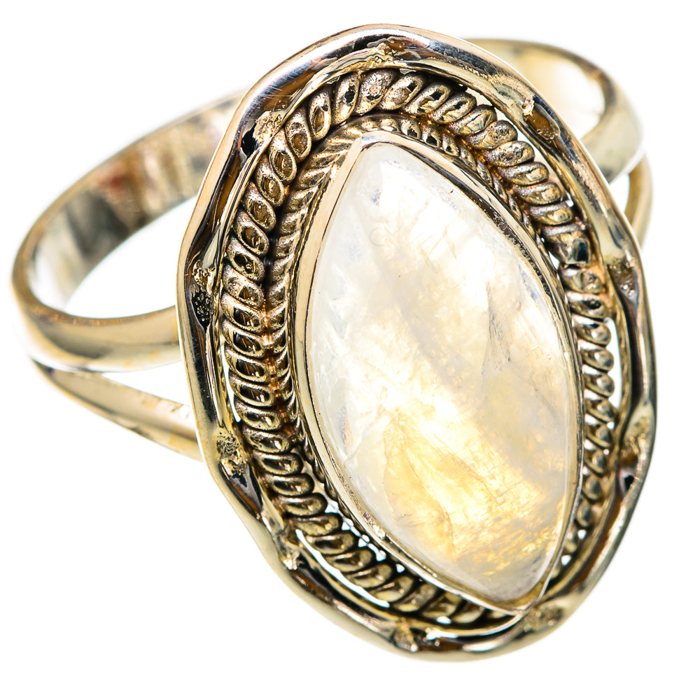 Rainbow Moonstone Rings handcrafted by Ana Silver Co - RING101651