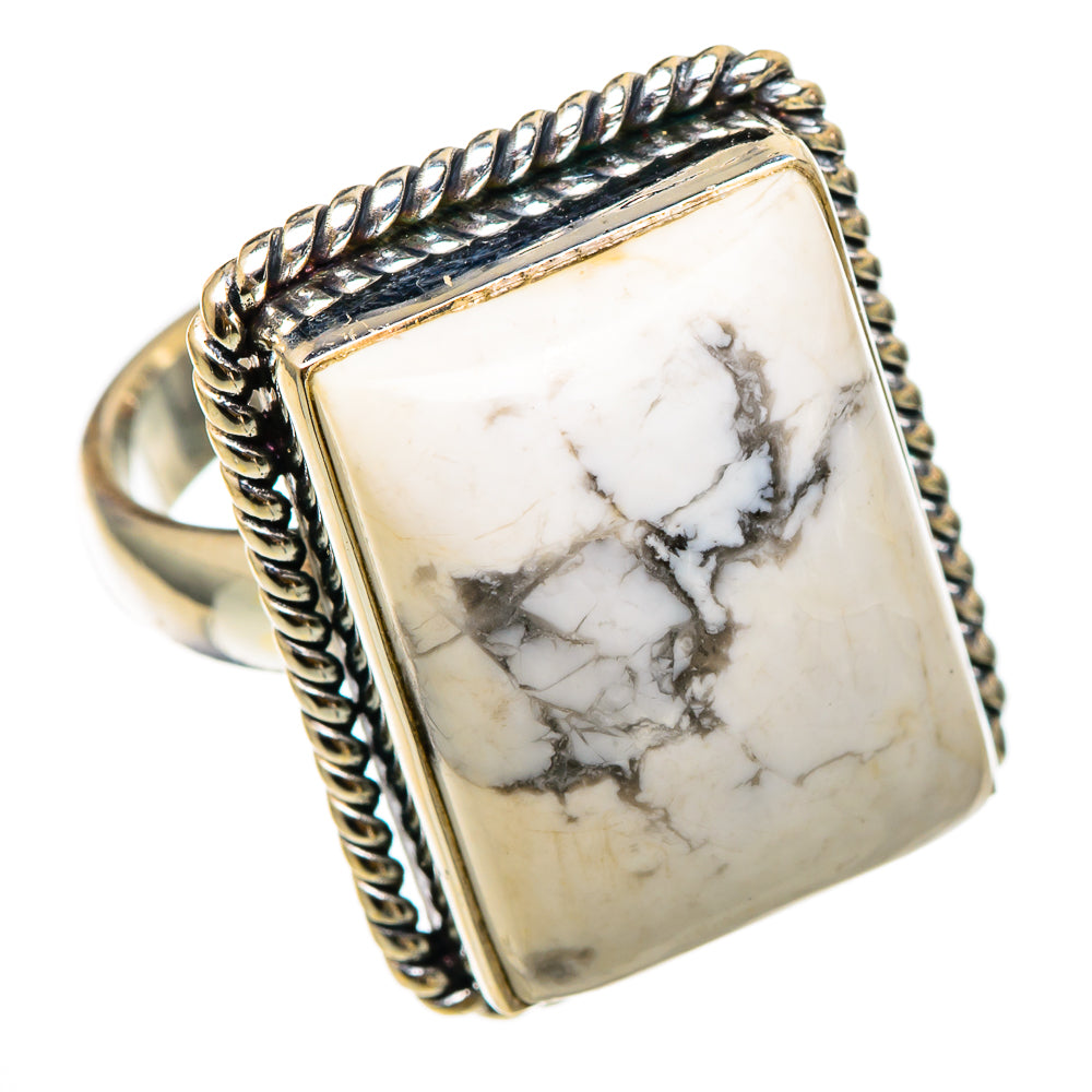 Howlite Rings handcrafted by Ana Silver Co - RING101677 - Photo 2