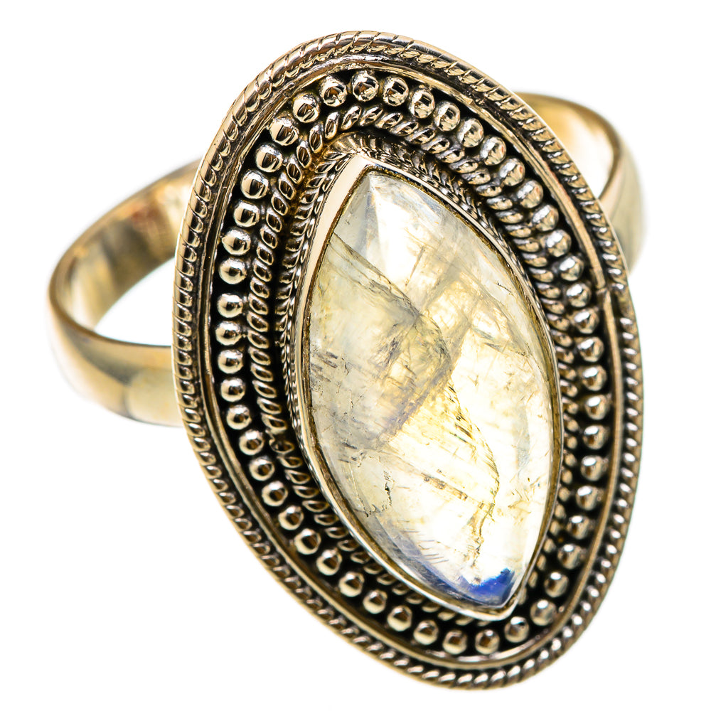 Rainbow Moonstone Rings handcrafted by Ana Silver Co - RING101678 - Photo 2