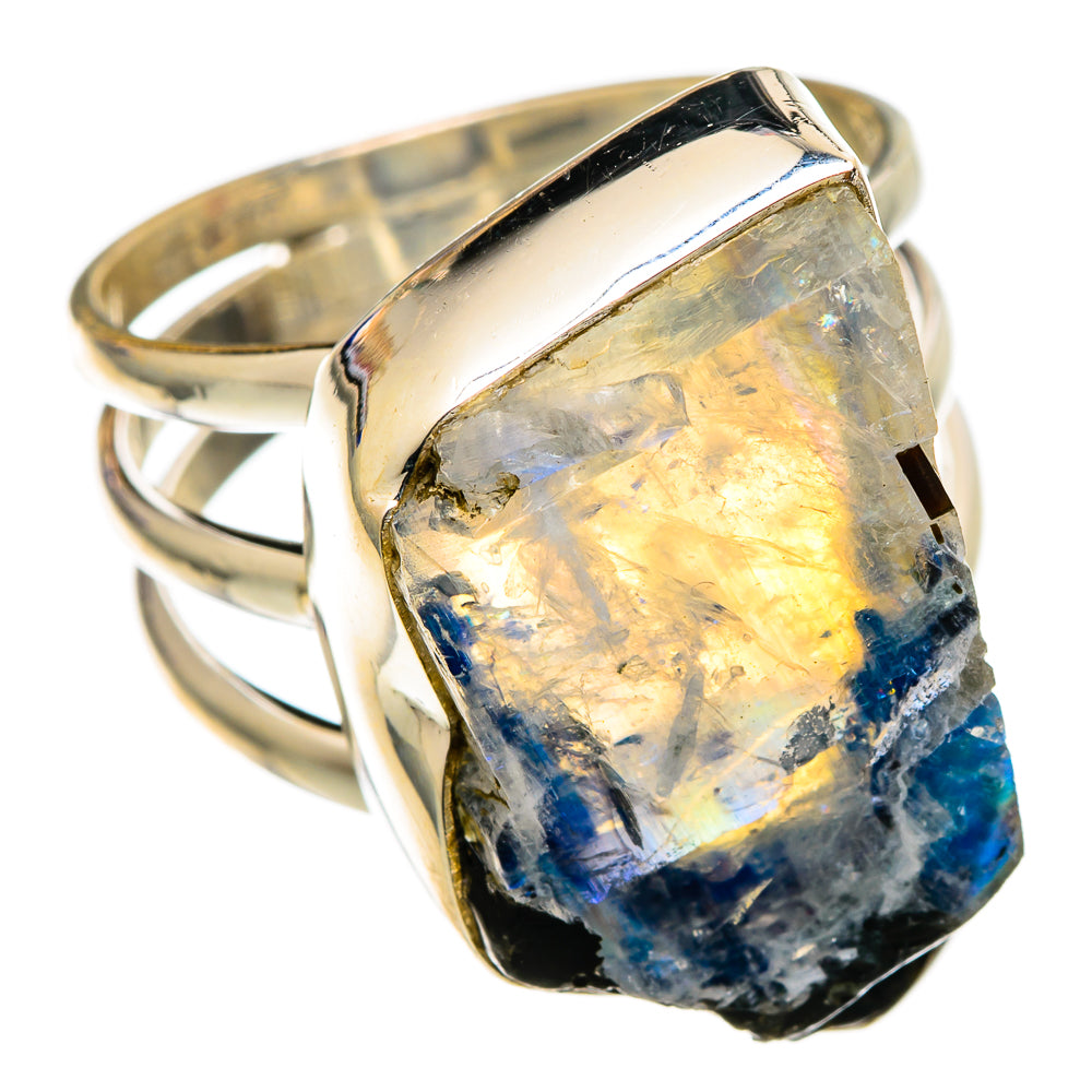 Rainbow Moonstone Rings handcrafted by Ana Silver Co - RING101720