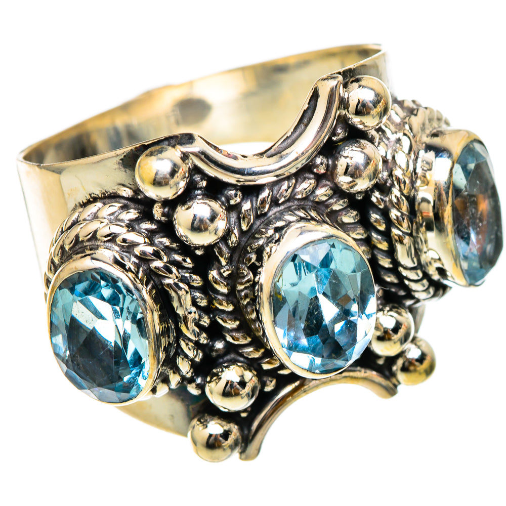 Blue Topaz Rings handcrafted by Ana Silver Co - RING101727 - Photo 2