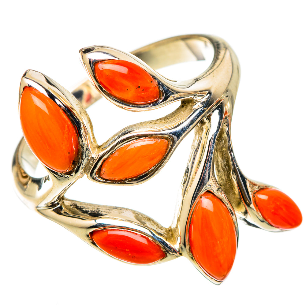 Mediterranean Red Coral Rings handcrafted by Ana Silver Co - RING101748 - Photo 2