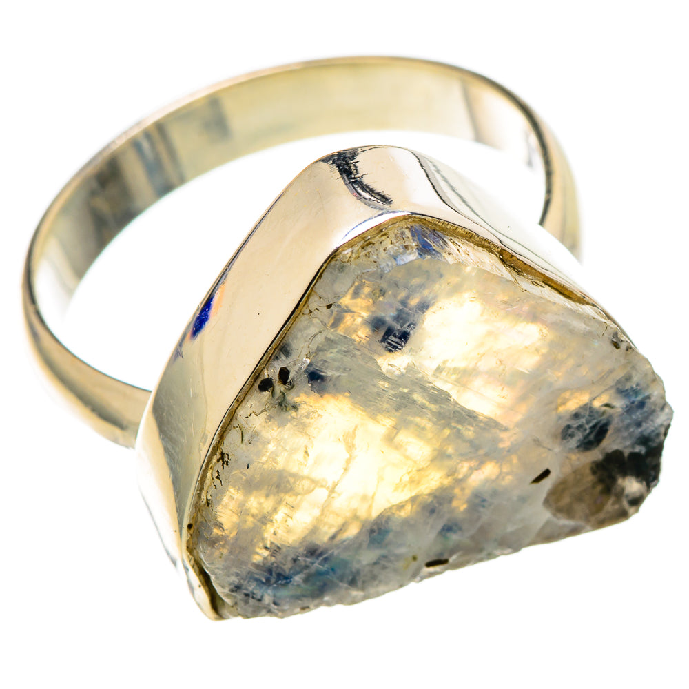Rainbow Moonstone Rings handcrafted by Ana Silver Co - RING101768