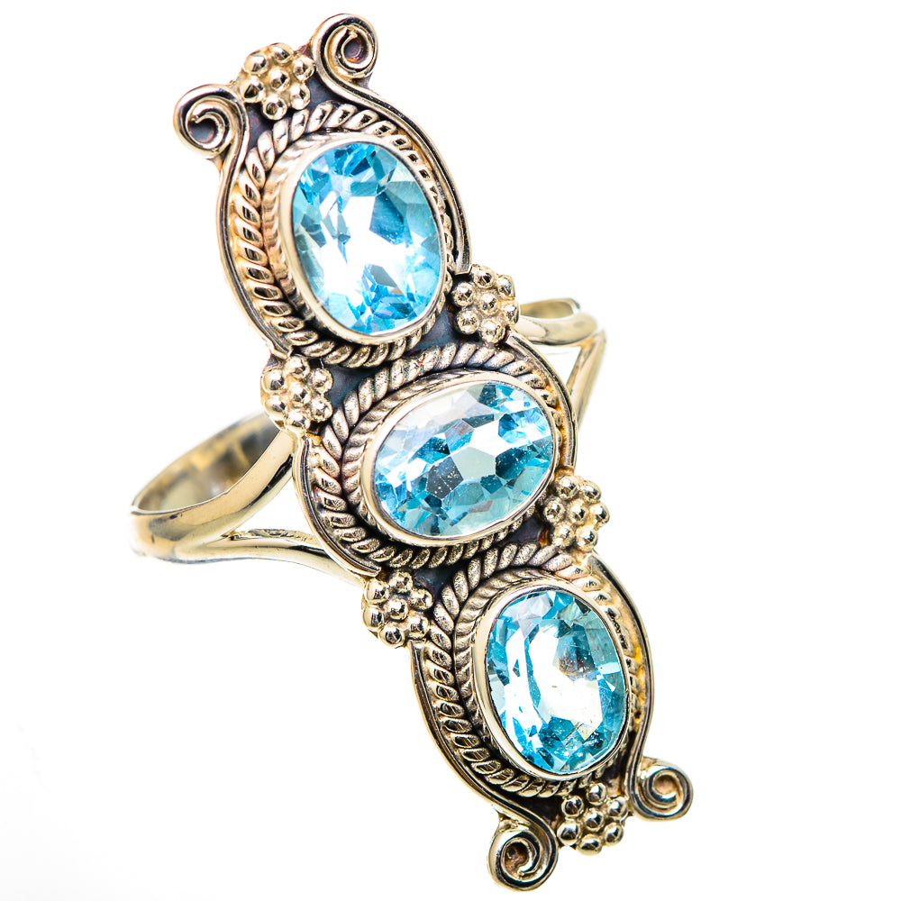 Blue Topaz Rings handcrafted by Ana Silver Co - RING101844 - Photo 2