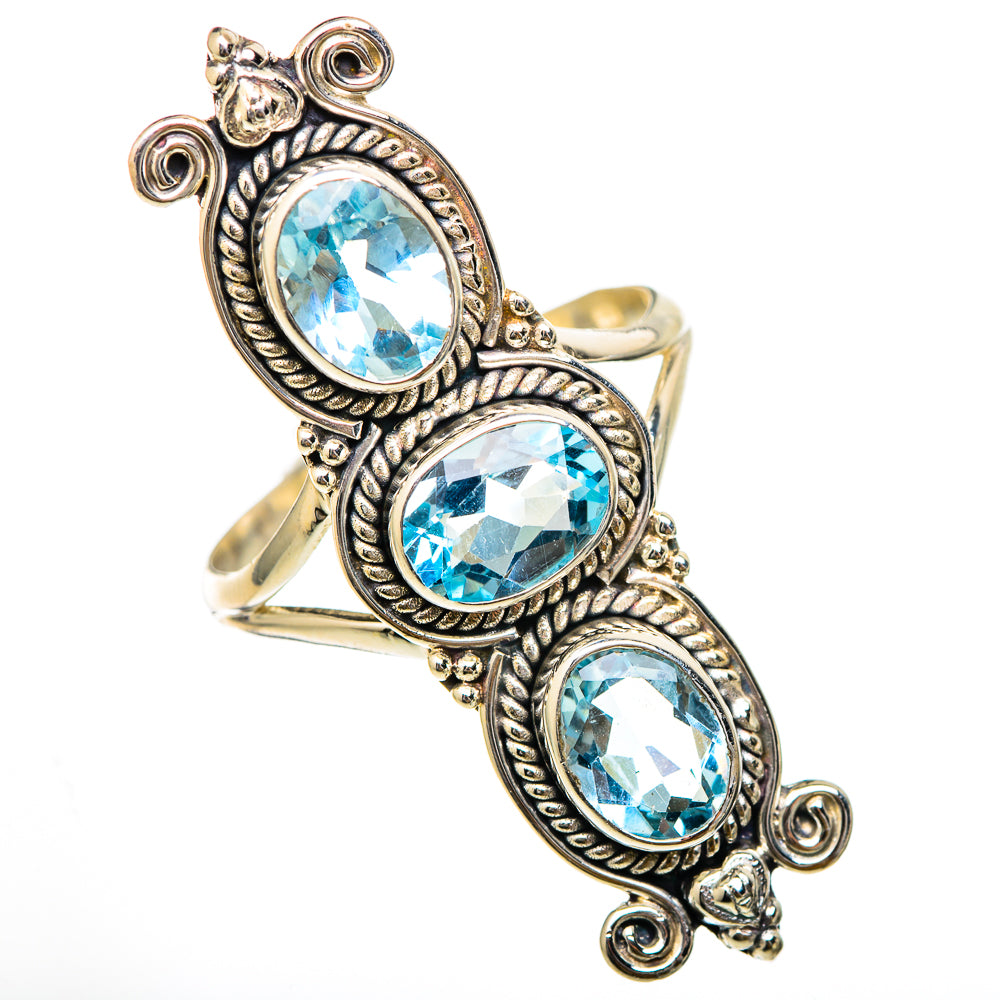 Blue Topaz Rings handcrafted by Ana Silver Co - RING101874 - Photo 2