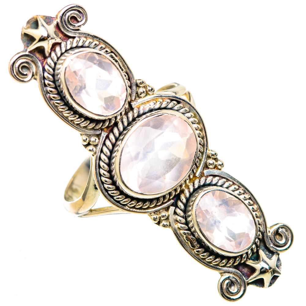 Rose Quartz Rings handcrafted by Ana Silver Co - RING101918