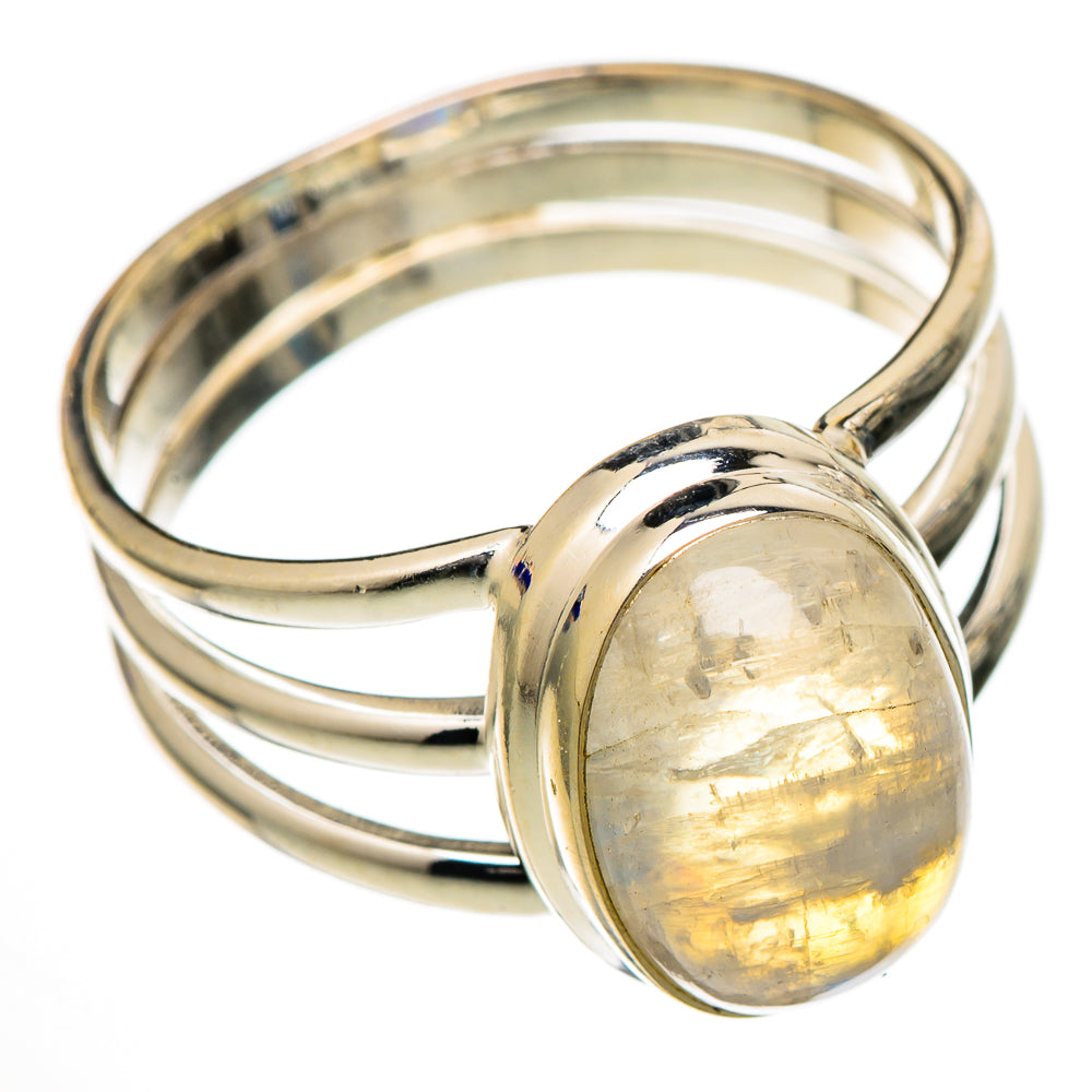 Rainbow Moonstone Rings handcrafted by Ana Silver Co - RING101978 - Photo 2