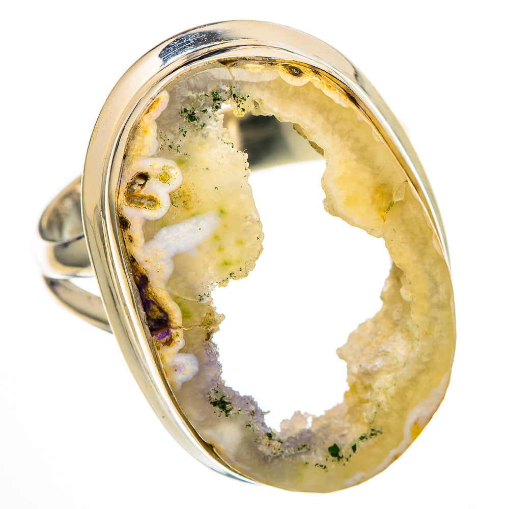 White Geode Slice Rings handcrafted by Ana Silver Co - RING102025 - Photo 2