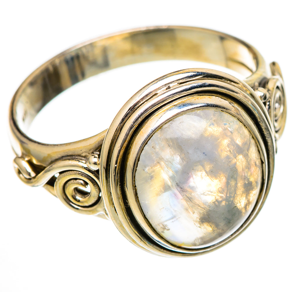 Rainbow Moonstone Rings handcrafted by Ana Silver Co - RING102062