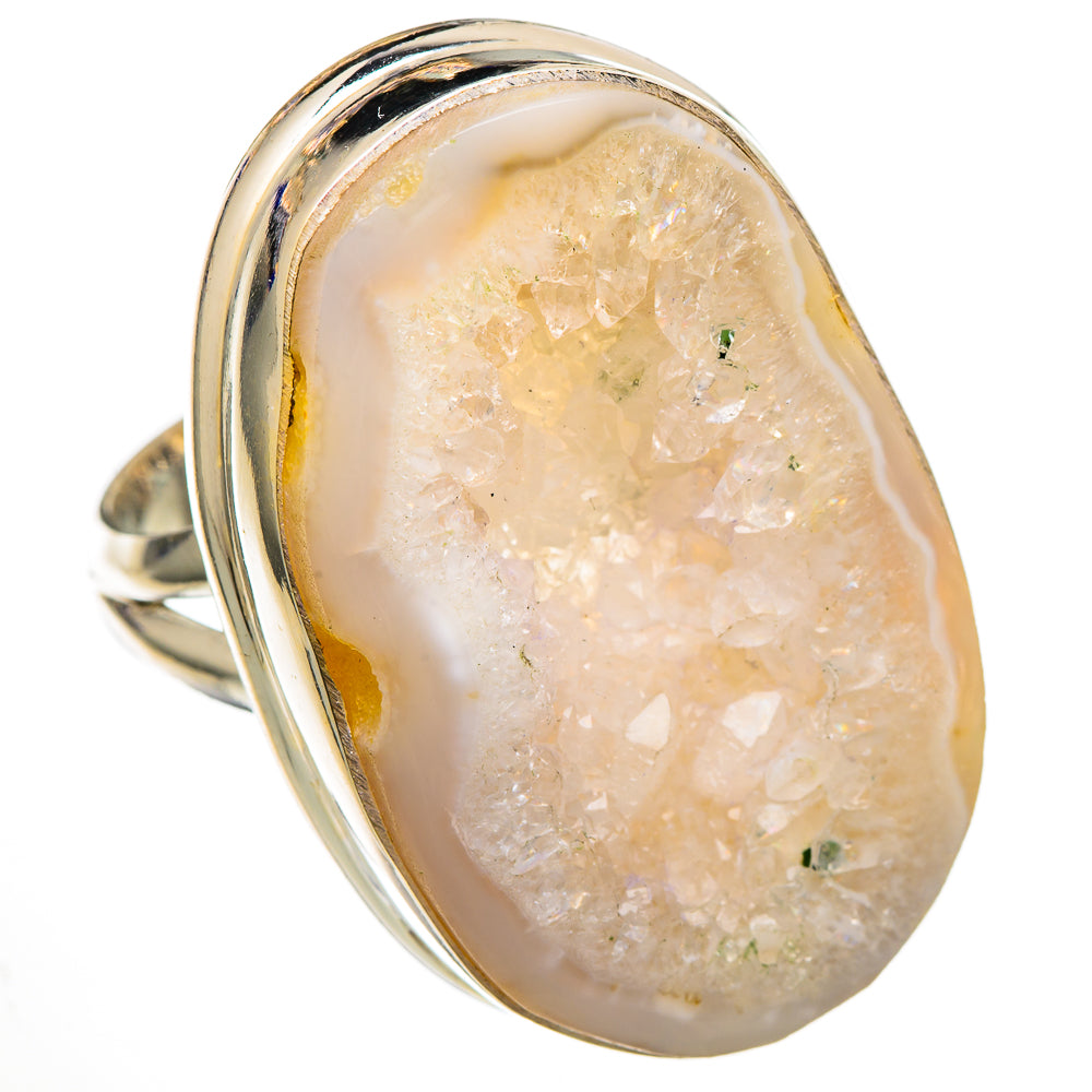 White Geode Slice Rings handcrafted by Ana Silver Co - RING102088 - Photo 2