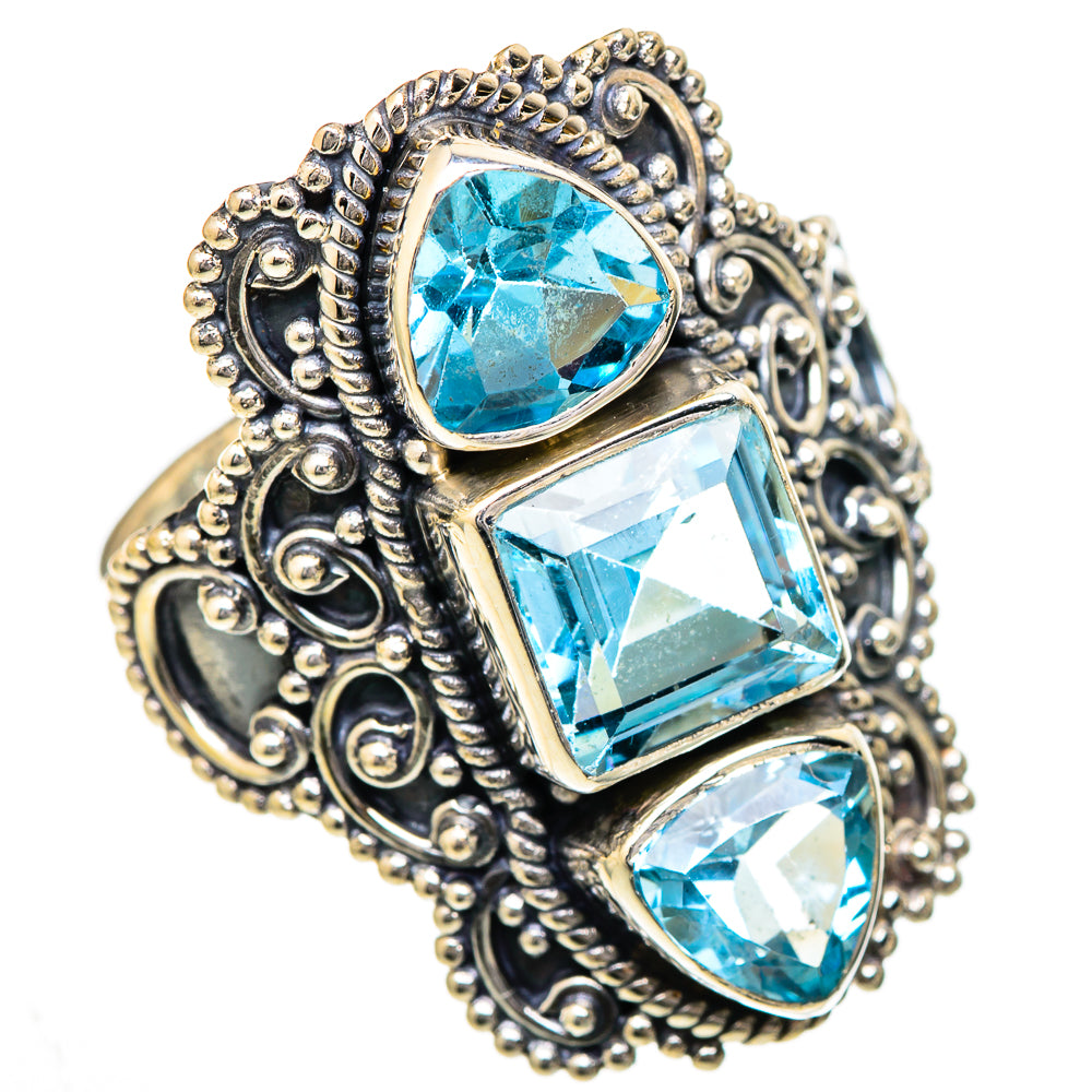 Blue Topaz Rings handcrafted by Ana Silver Co - RING102144