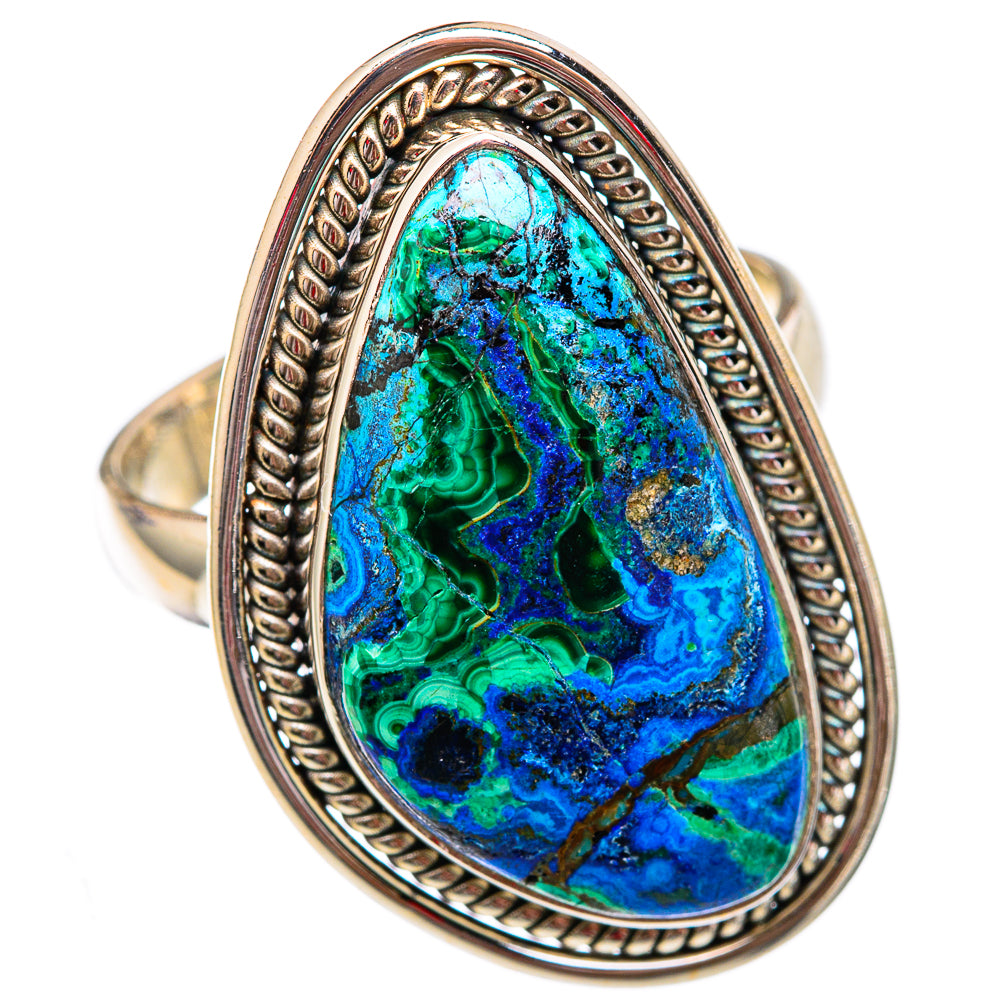 Azurite Malachite Rings handcrafted by Ana Silver Co - RING102297