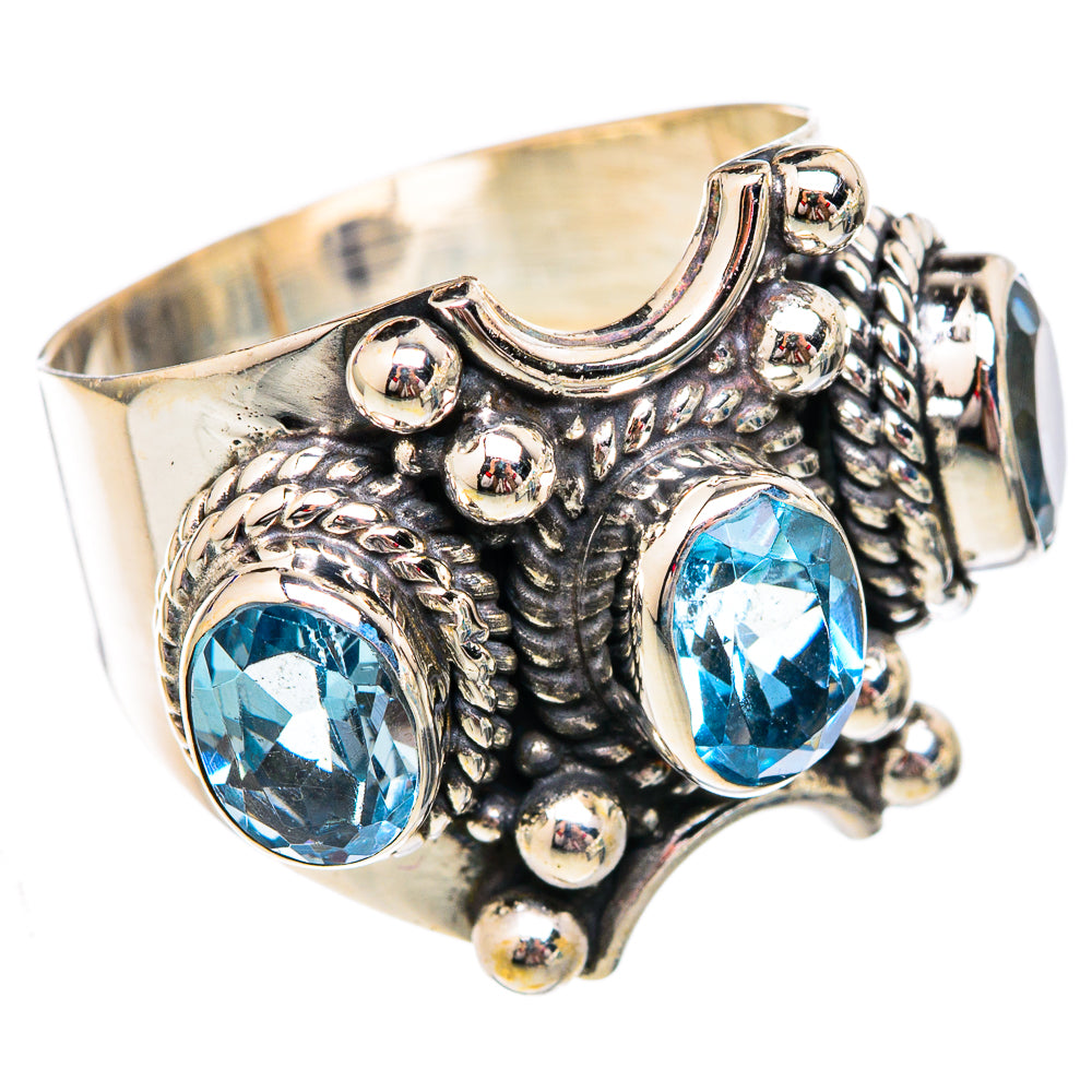 Blue Topaz Rings handcrafted by Ana Silver Co - RING102328 - Photo 2