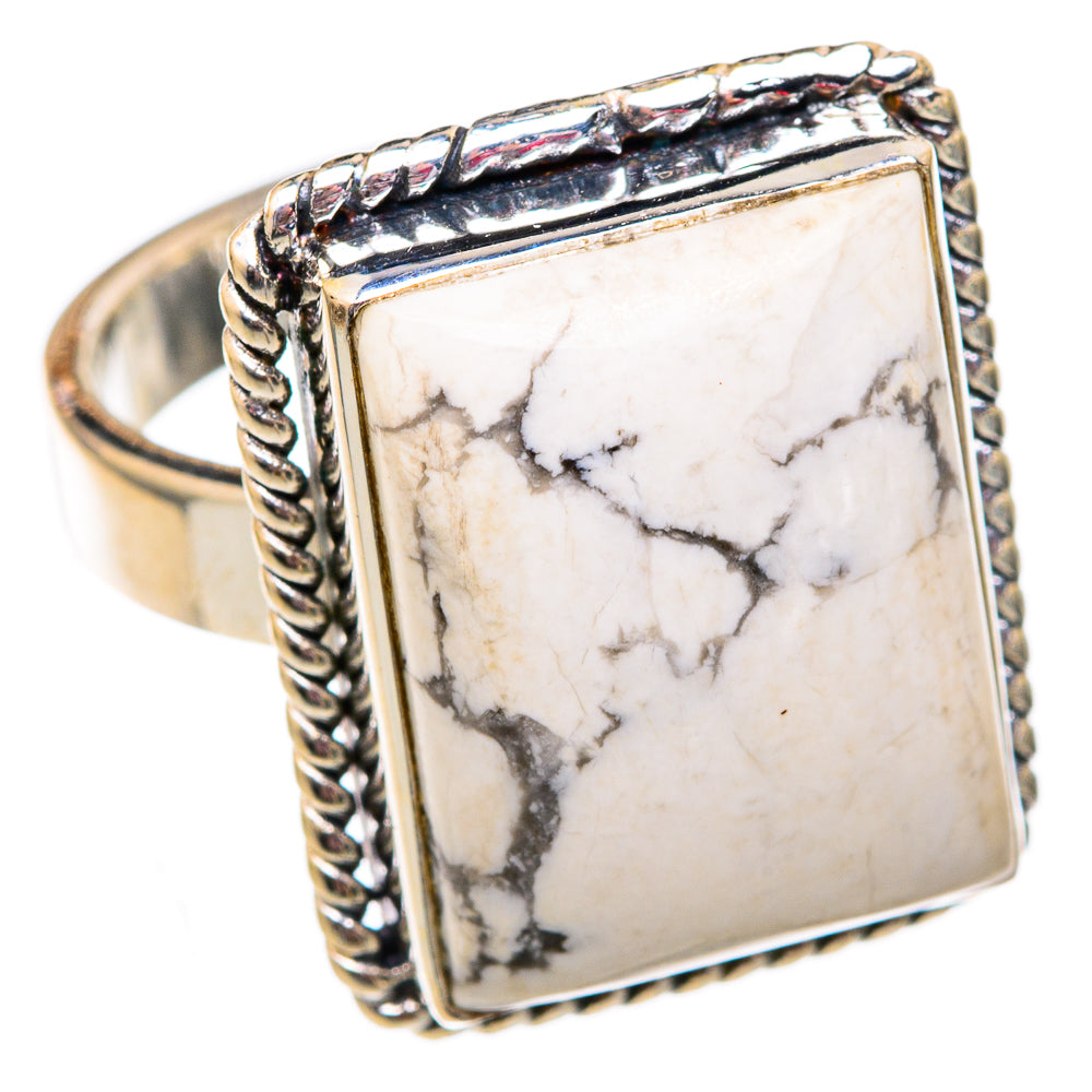 Howlite Rings handcrafted by Ana Silver Co - RING102402 - Photo 2