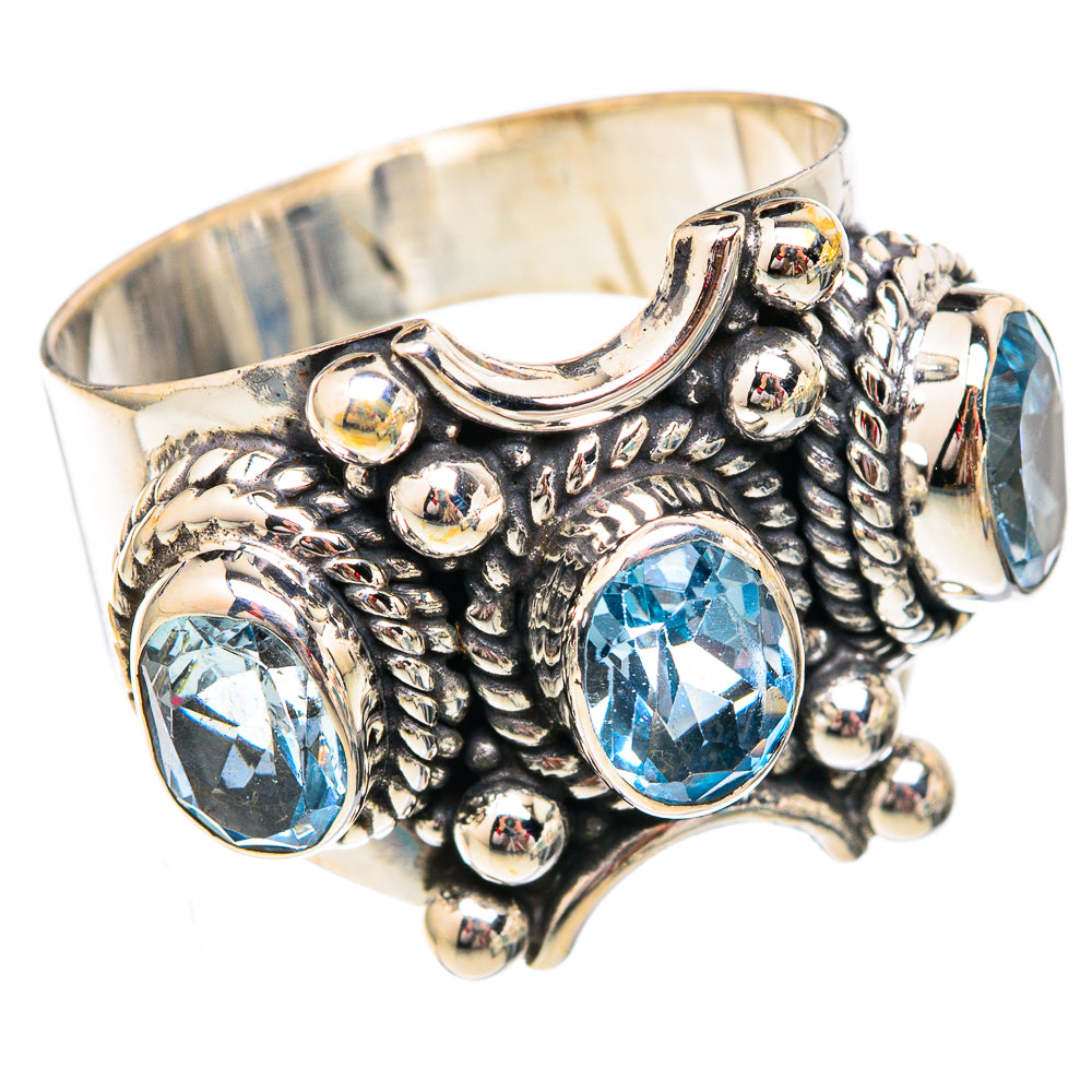 Blue Topaz Rings handcrafted by Ana Silver Co - RING102407 - Photo 2