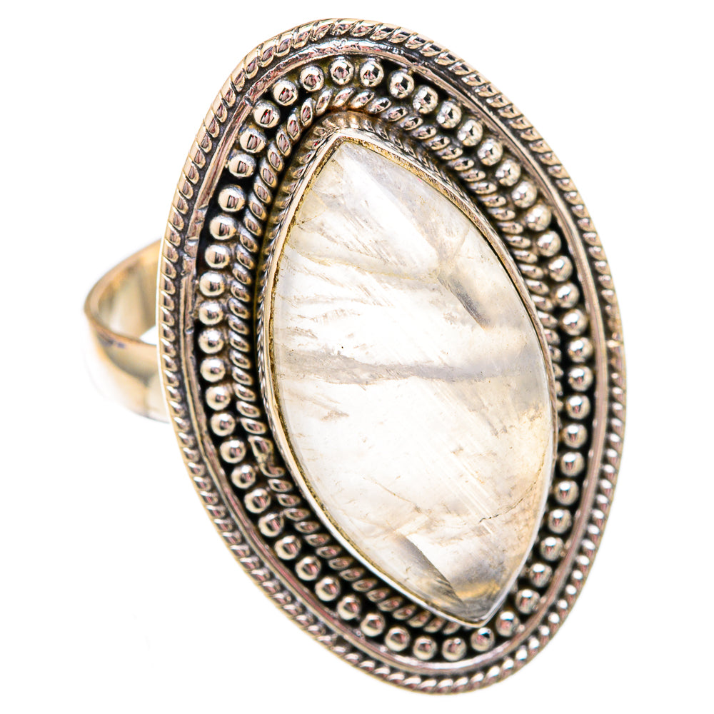 Rainbow Moonstone Rings handcrafted by Ana Silver Co - RING102421 - Photo 2