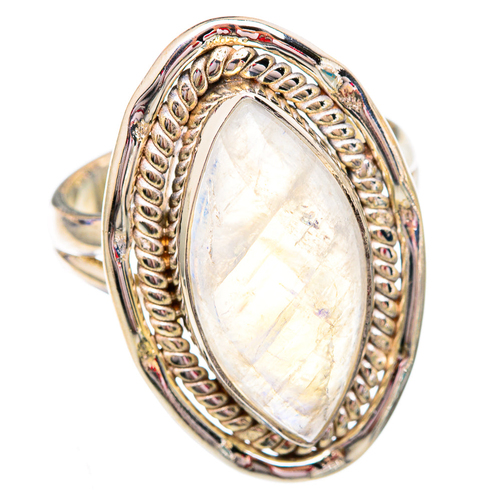 Rainbow Moonstone Rings handcrafted by Ana Silver Co - RING102422 - Photo 2