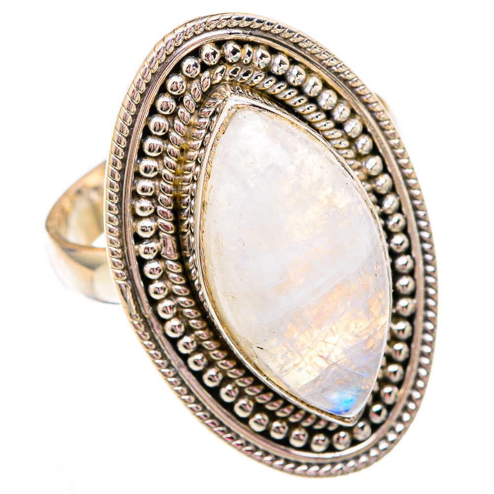 Rainbow Moonstone Rings handcrafted by Ana Silver Co - RING102485 - Photo 2