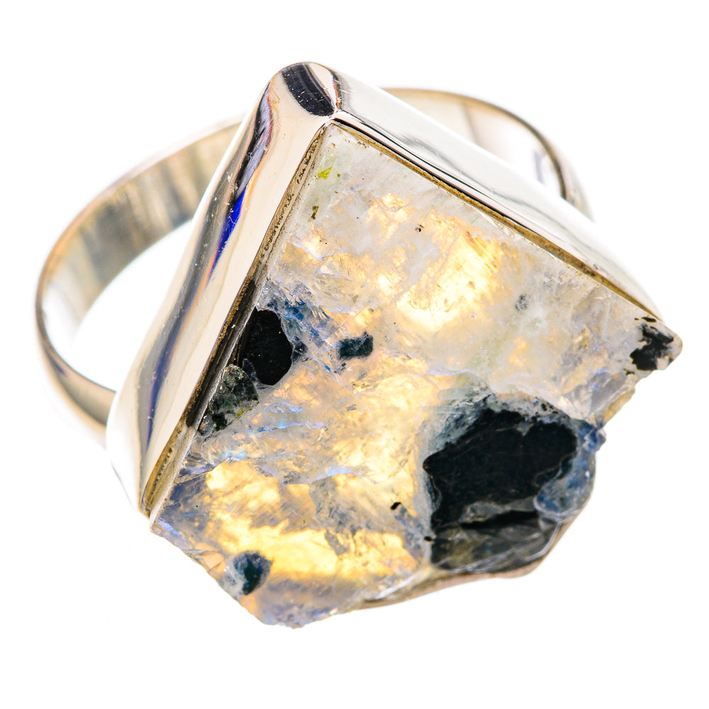 Rainbow Moonstone Rings handcrafted by Ana Silver Co - RING102527