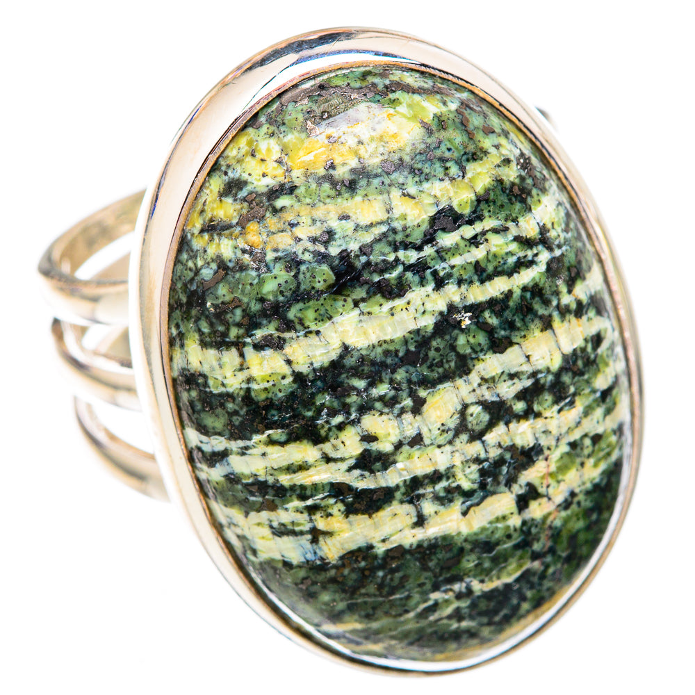 Lizard Jasper Rings handcrafted by Ana Silver Co - RING102545 - Photo 2