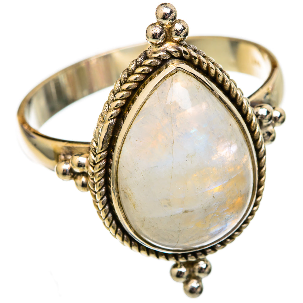 Rainbow Moonstone Rings handcrafted by Ana Silver Co - RING102650 - Photo 2