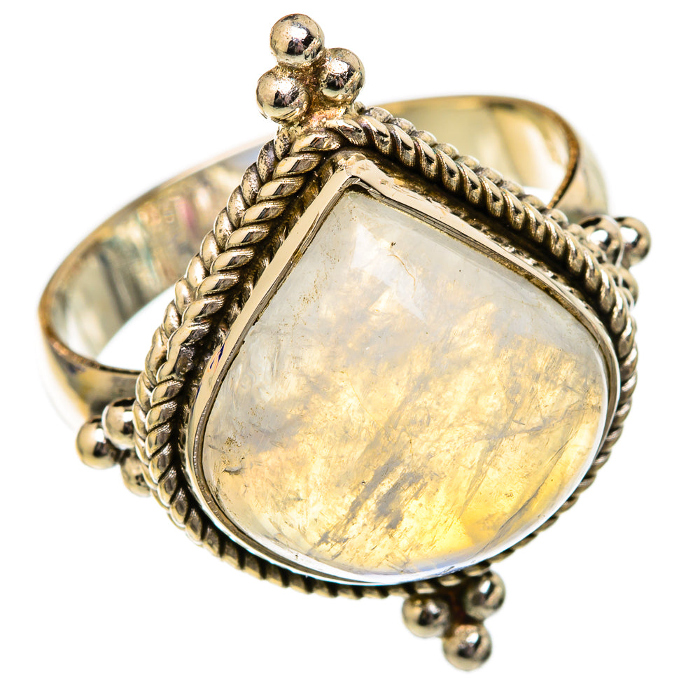 Rainbow Moonstone Rings handcrafted by Ana Silver Co - RING102680 - Photo 2