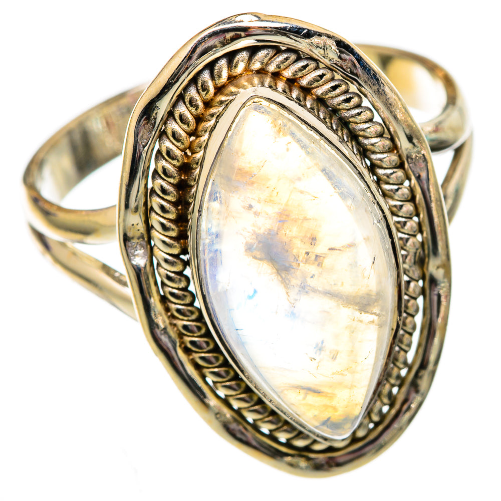 Rainbow Moonstone Rings handcrafted by Ana Silver Co - RING102694 - Photo 2