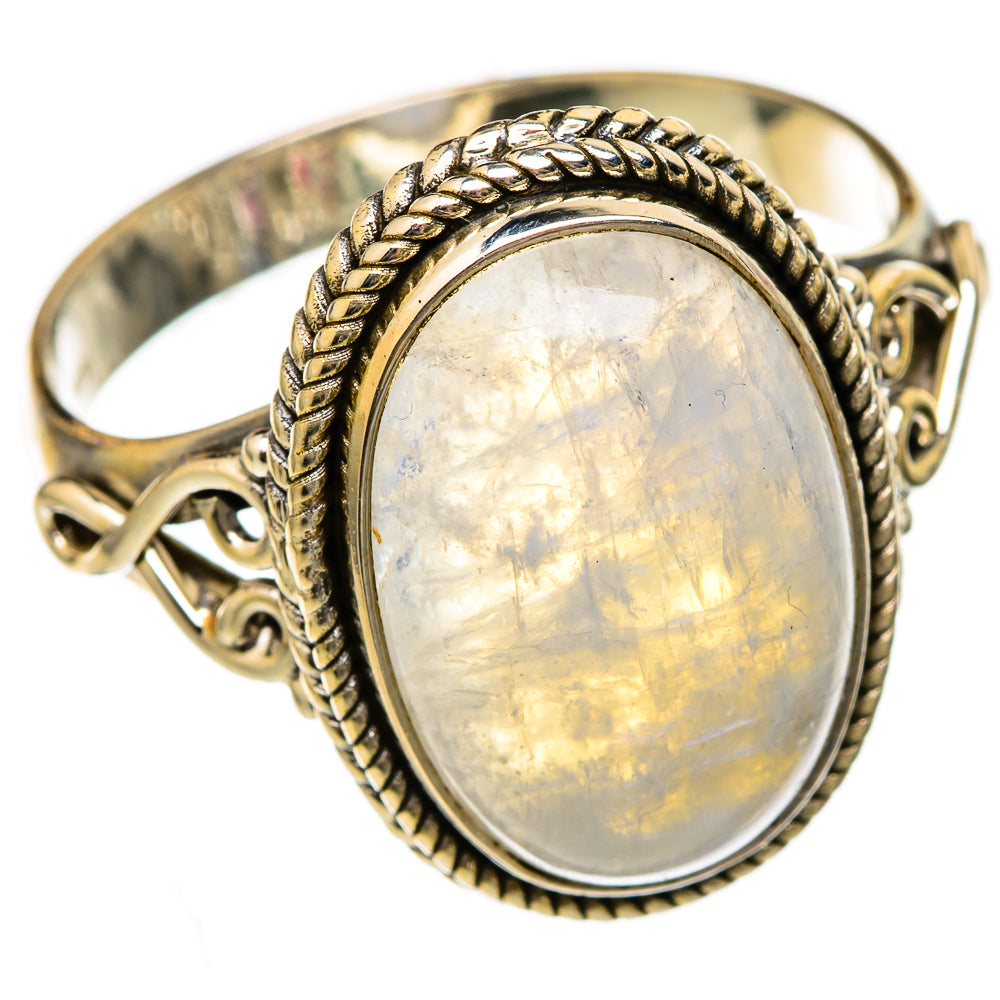 Rainbow Moonstone Rings handcrafted by Ana Silver Co - RING102703 - Photo 2