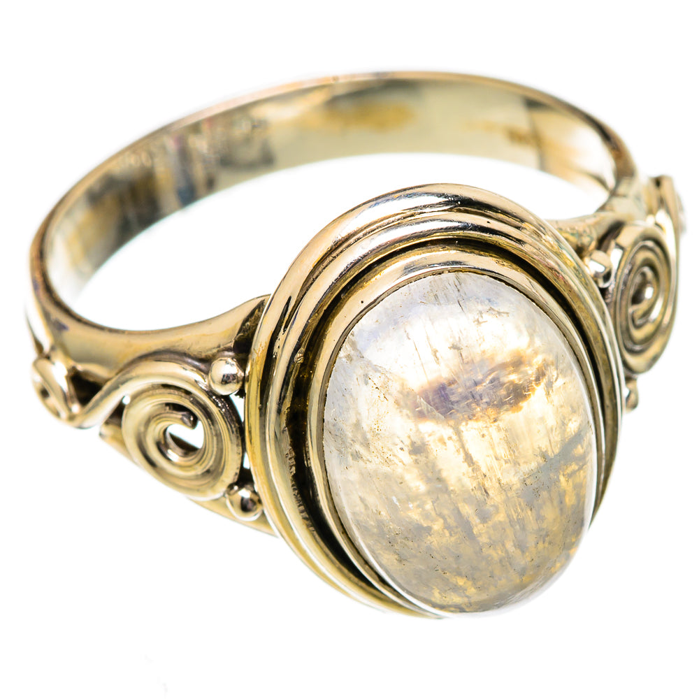 Rainbow Moonstone Rings handcrafted by Ana Silver Co - RING102705